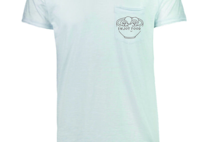 T-shirt con taschino ,scollatura tonda taglio vivo copiato 100% cotone pettinato BOWL
