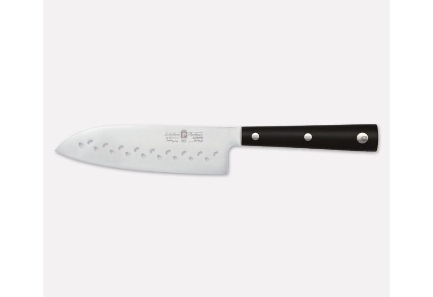 Coltello santoku ,lama forata in acciaio inox 16 cm